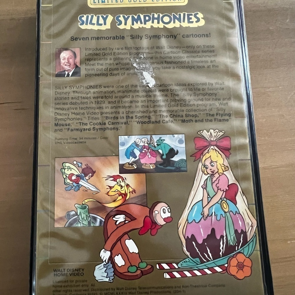 Walt Disney Cartoon Classics Limited Gold Edition Silly Symphonies VHS. 54 mins - Picture 3 of 3